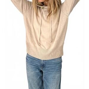 NEW KERRI ROSENTHAL hoodie imperfect heart sweater in light mushroom